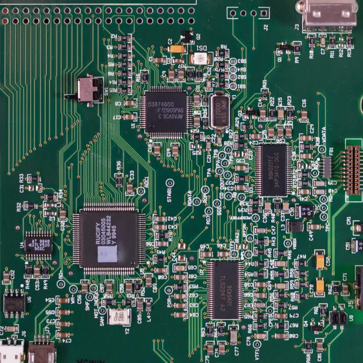 Top view of a micro-computer system circuit board.